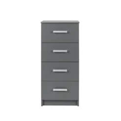 Mobile Grigio Cassettiera 40 con 4 Cassetti Comodino Mobiletto Moderno Ufficio