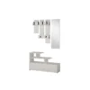 Mobile Ingresso Bianco 100x70cm con Specchio e Scarpiera