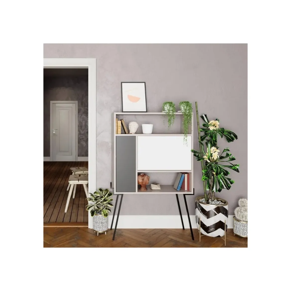 Mobile Ingresso Multiuso 83x29x135cm Mocha