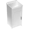 Mobile Lavanderia Compatto in Resina con Pilozzo Bianco 41x37x85 cm
