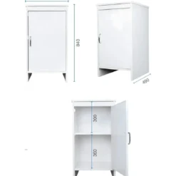 Mobile Lavanderia 46,5x49x84 cm PVC 1 Anta Bianco Salvaspazio