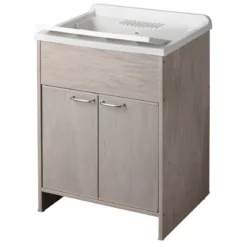 Mobile Lavatoio Lavanderia per Interno Esterno Mobiletto Lavabo in Resina