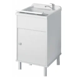 Mobile Lavatoio per Esterni in PVC Pilozzo con Sifone Piletta di Scarico