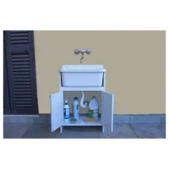 Mobile Lavatoio per Esterno Pilozzo con Mobiletto in Resina Pvc