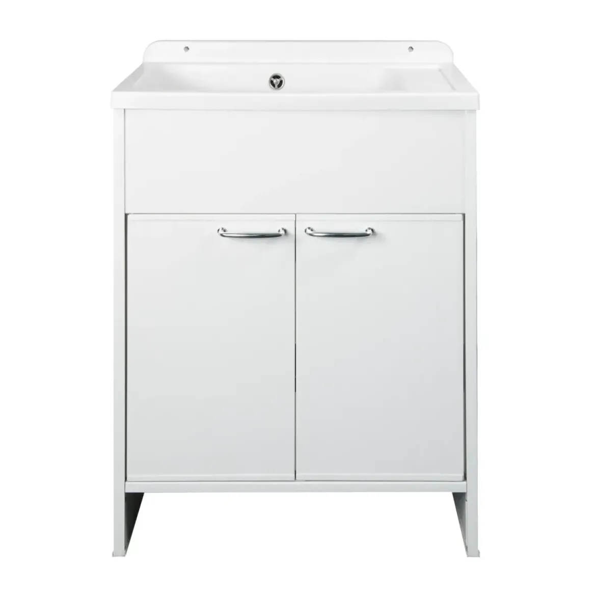 Mobile Lavatoio PVC 58x38 cm con Vasca 2 Ante con Kit Scarico Autopulente