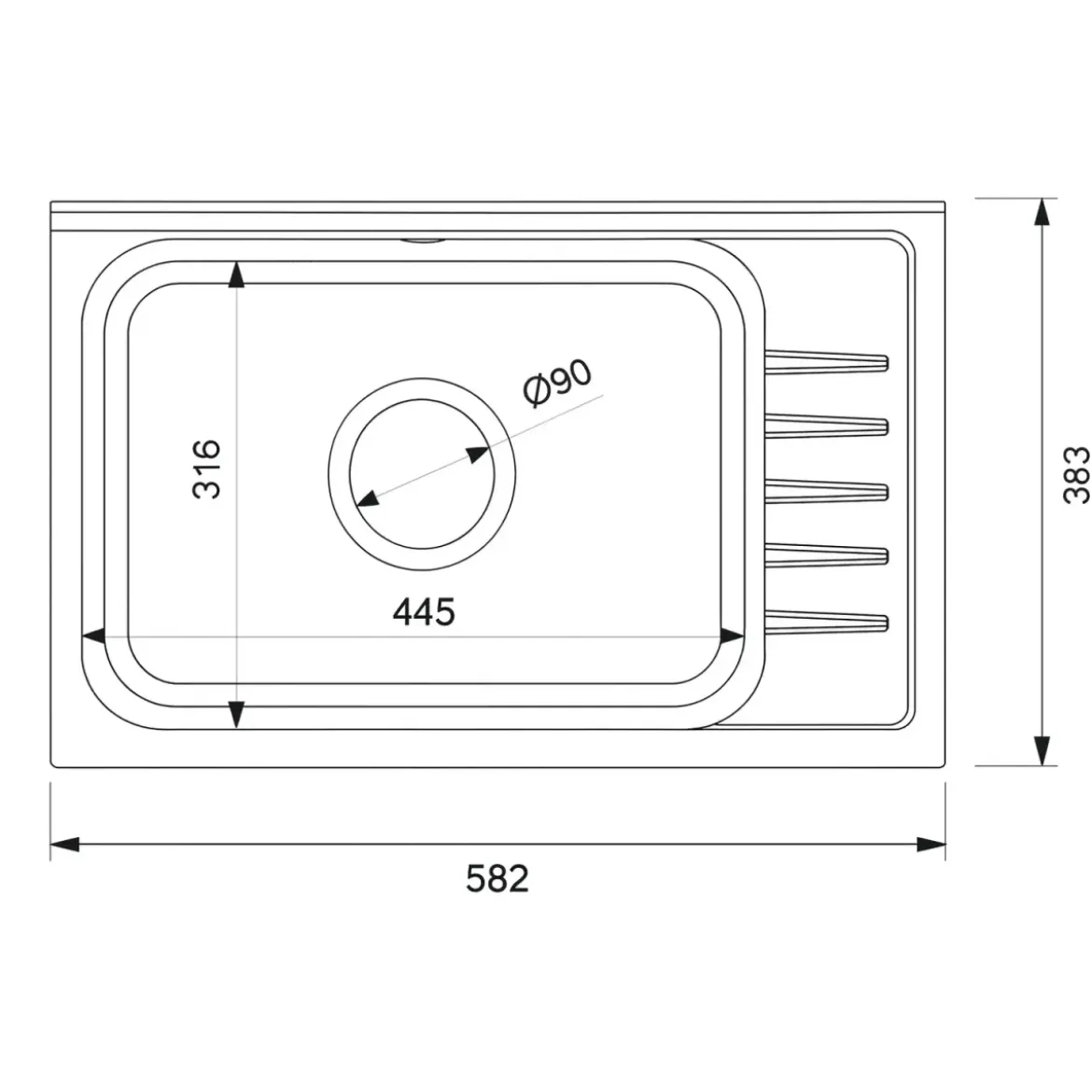 Mobile Lavatoio PVC 58x38 cm con Vasca 2 Ante con Kit Scarico Autopulente