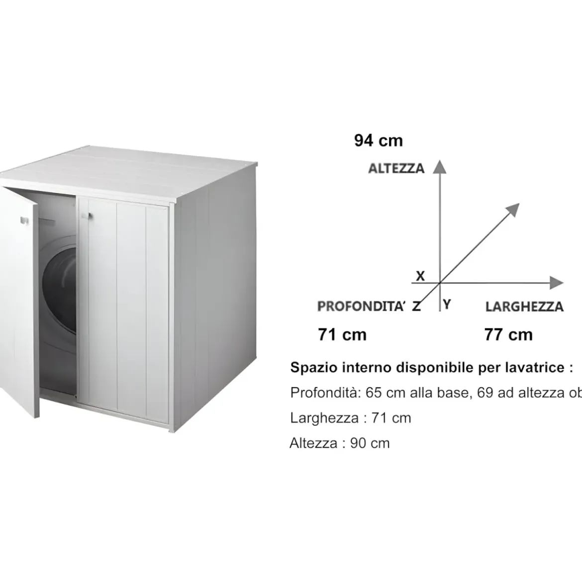 Mobile Lavatrice Asciugatrice in Resina Pvc Coprilavatrice da Bagno