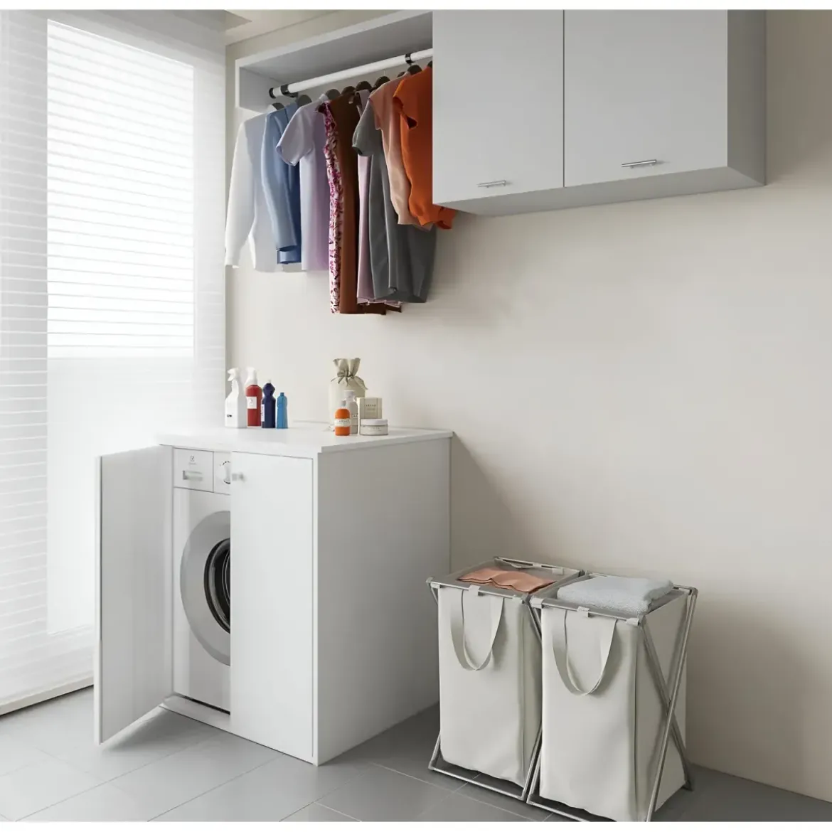 Mobile Lavatrice Asciugatrice in Resina Pvc Coprilavatrice da Bagno