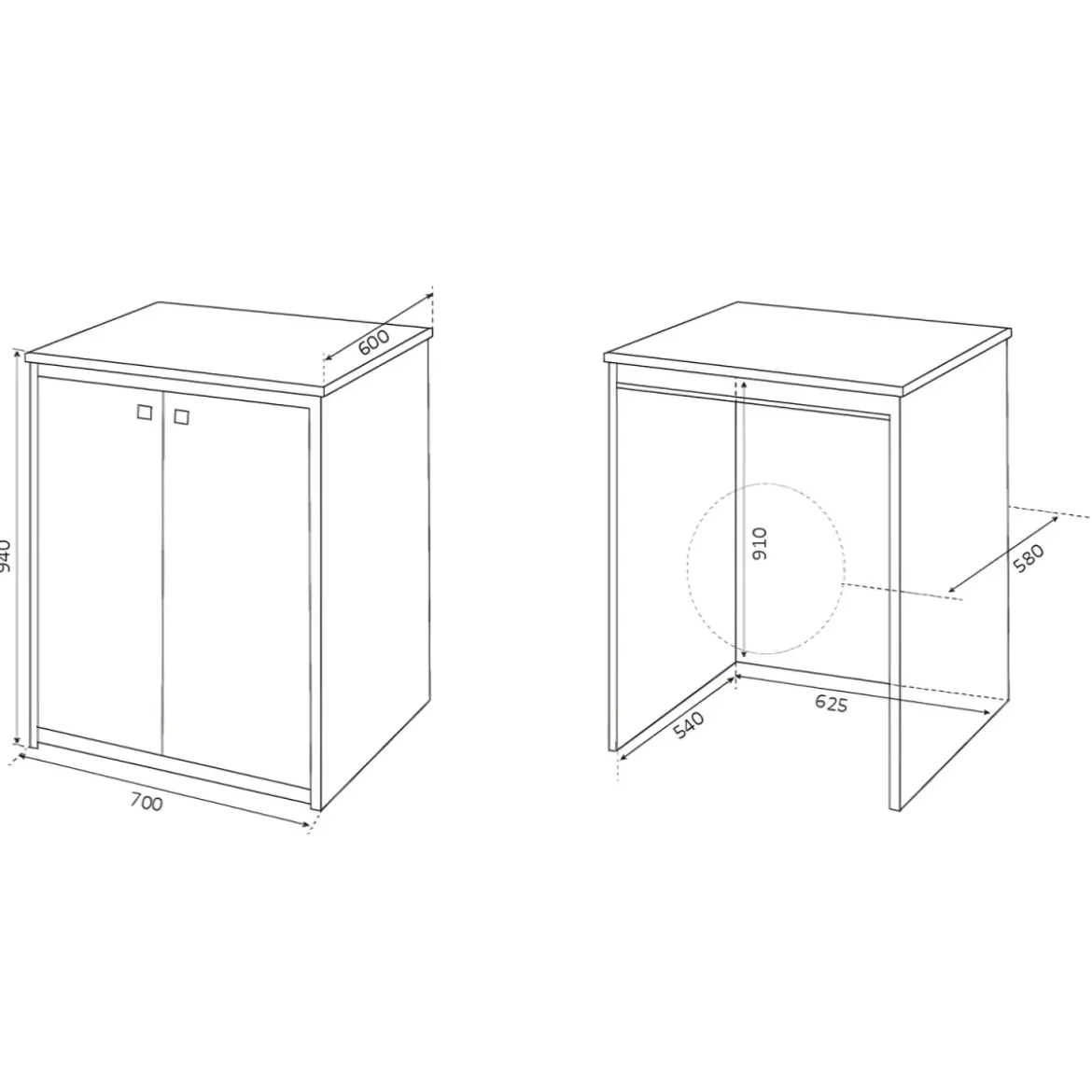 Mobile Lavatrice da Esterno Coprilavatrice Asciugatrice in Resina Pvc