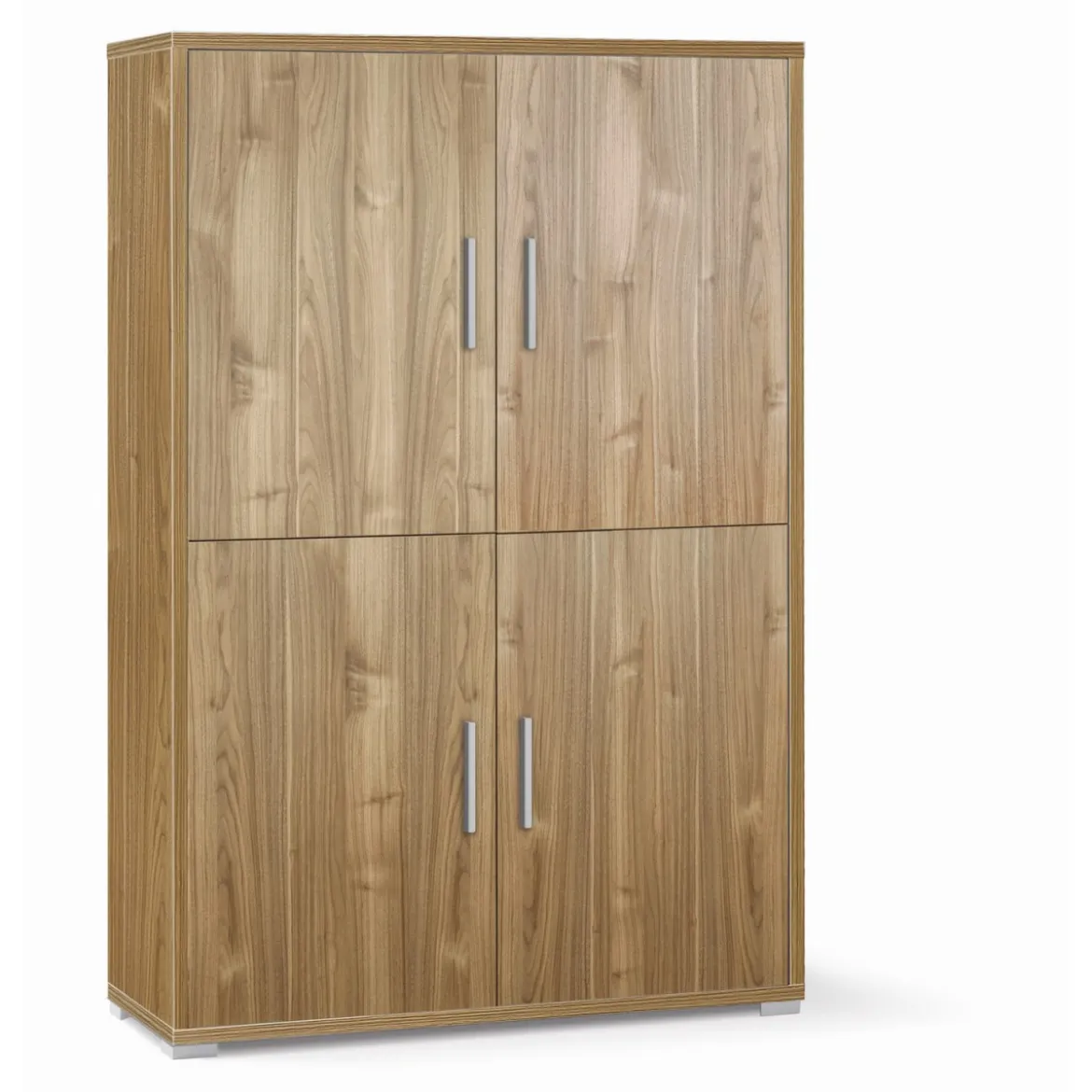 Mobile Legno Credenza 4 Ante Noce Ripiani Armadio da Ufficio Soggiorno