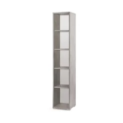 Mobile Libreria 40 a Colonna 200 cm Grigia 5 Ripiani a Giorno da Ufficio Stretta