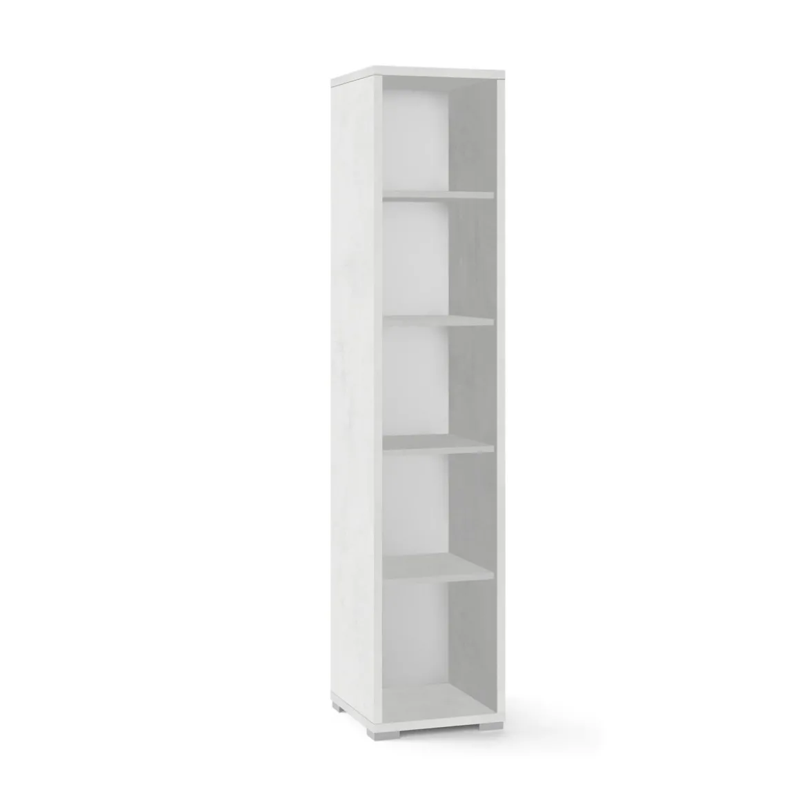 Mobile Libreria 40 a Colonna 200 Ossido Bianco 5 Ripiani Giorno da Ufficio Slim