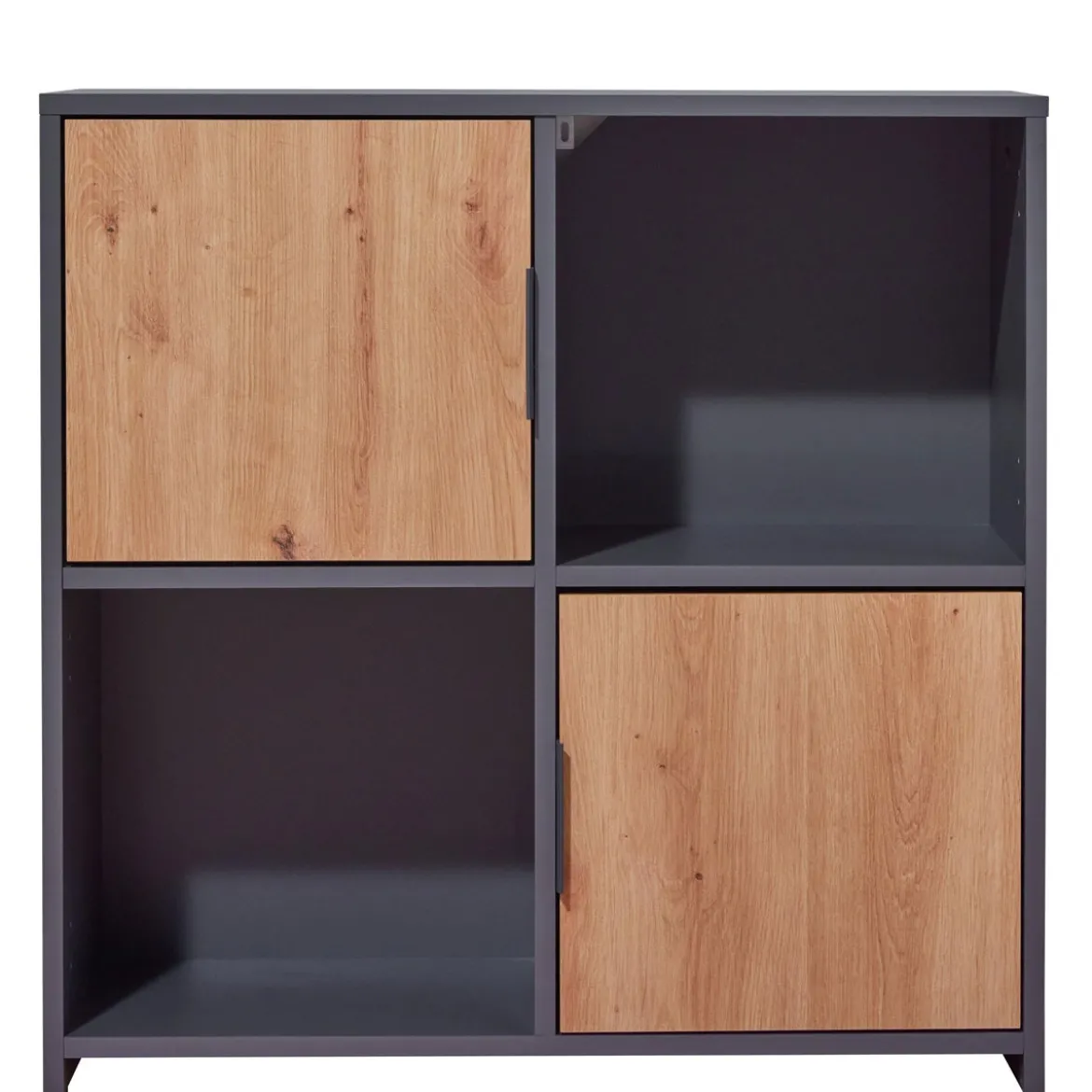 Mobile Libreria a Cubi Grigia con Ripiani Scaffali a Giorno