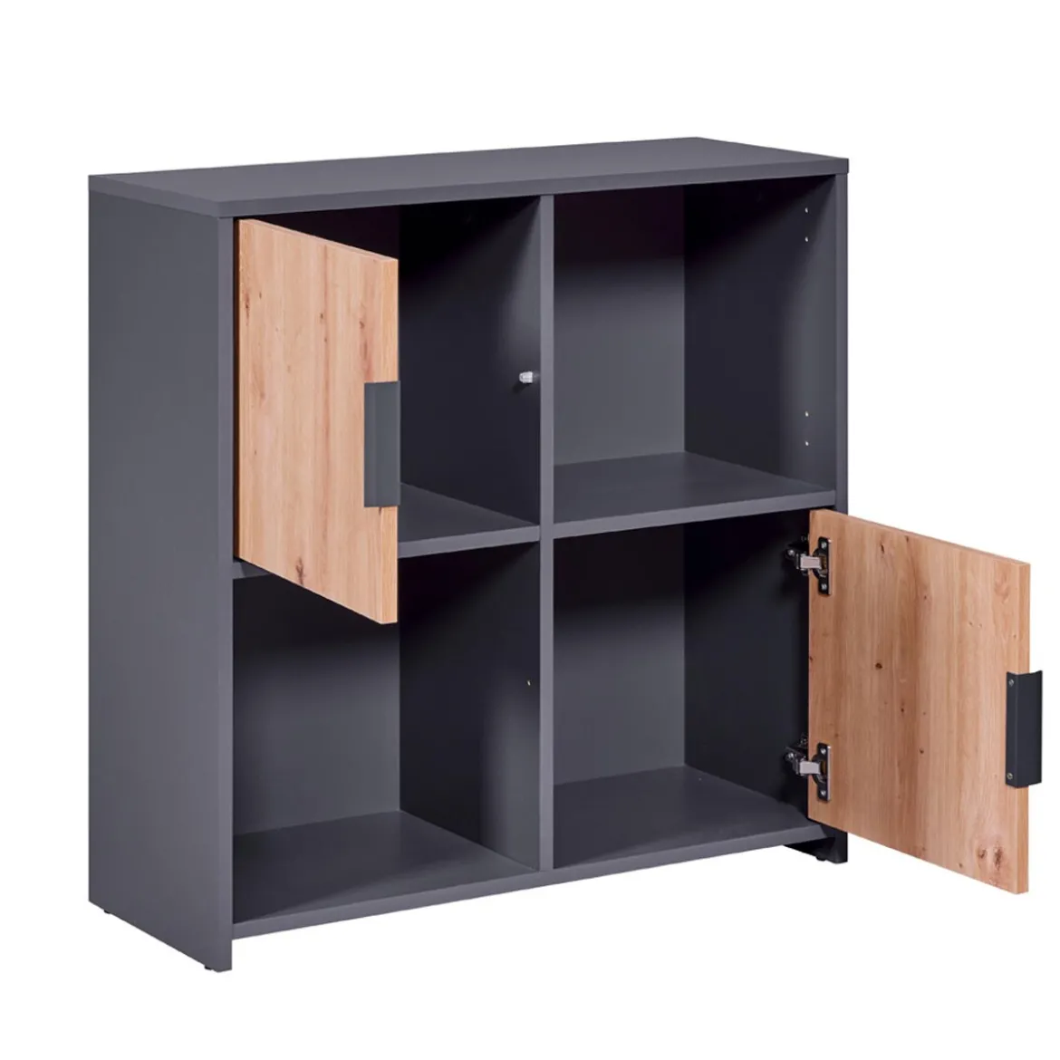 Mobile Libreria a Cubi Grigia con Ripiani Scaffali a Giorno