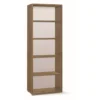 Mobile Libreria Alta 200 Noce in Legno Ripiani Ufficio Scaffale Moderna