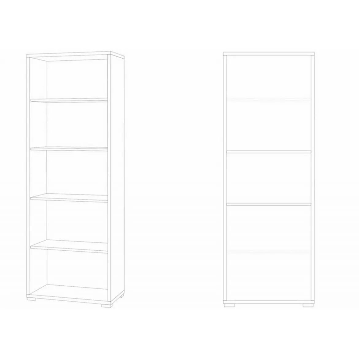 Mobile Libreria Alta 200 Noce in Legno Ripiani Ufficio Scaffale Moderna