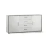 Mobile Madia 2 Ante 4 Cassetti Ossido Grigio Contenitore Buffet Credenza PortaTv