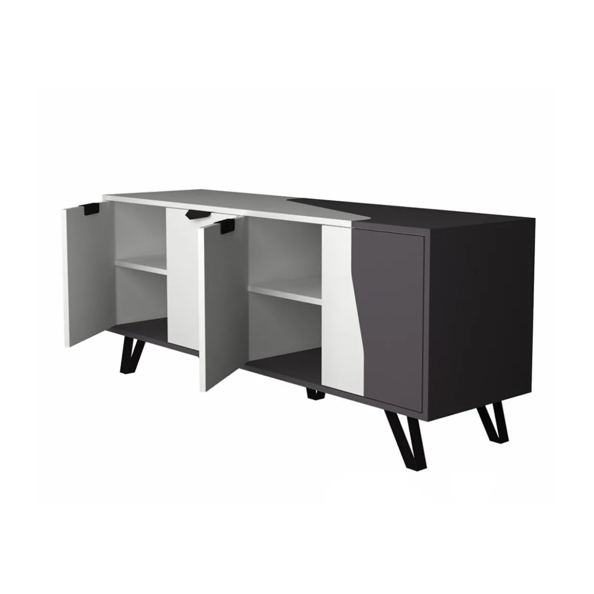 Mobile Madia 160 cm 4 Ante Bianco Ghisa Porta Tv Buffet Credenza Contenitore