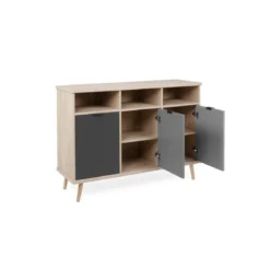 Mobile 120 Madia Rovere 3 Ante Grigio Rovere Porta Tv Buffet Credenza da Salotto