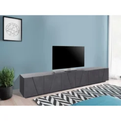 Mobile Moderno 240 Basso Porta TV Ardesia Soggiorno Anta Battente Credenza