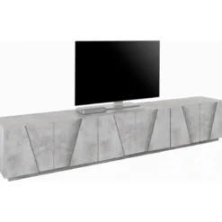 Mobile Moderno Cemento 240 Basso Porta TV Soggiorno Anta Battente Credenza