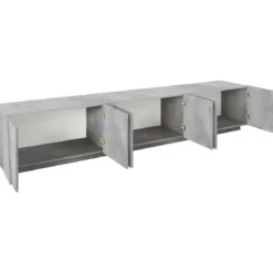 Mobile Moderno Cemento 240 Basso Porta TV Soggiorno Anta Battente Credenza