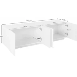 Mobile Moderno Cemento Porta TV 160 Basso Soggiorno Anta Battente Credenza