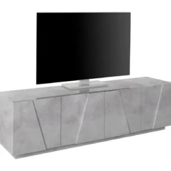 Mobile Moderno Cemento Porta TV 160 Basso Soggiorno Anta Battente Credenza