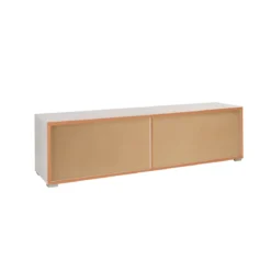 Mobile Moderno Porta TV 180 4 Cassetti Ossido Bianco Cemento da Soggiorno Basso