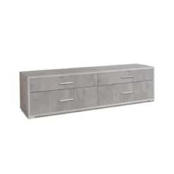 Mobile Moderno Porta TV 180 4 Cassetti Cemento Credenza Cassettiera Soggiorno