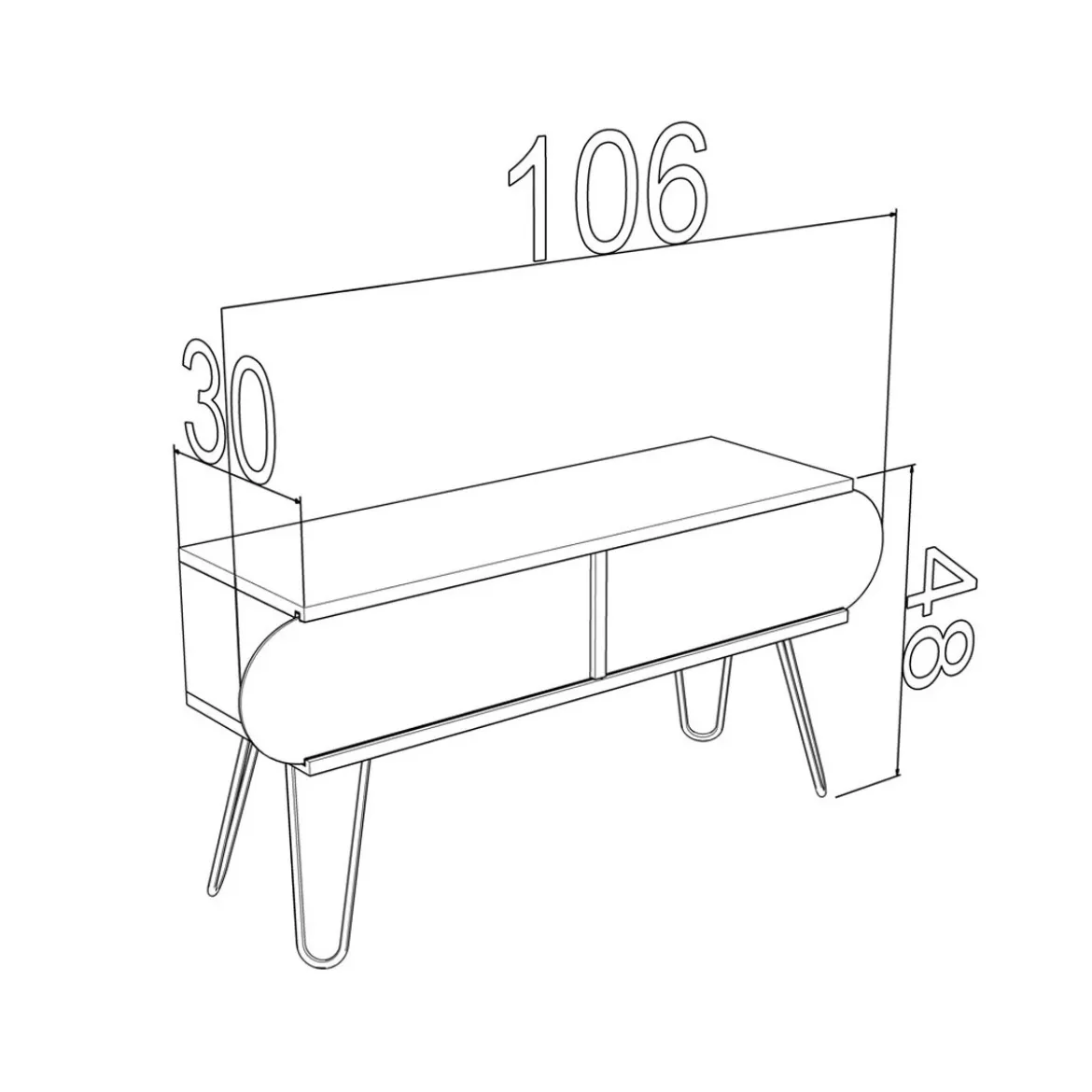 Mobile Moderno Porta TV Noce Nero Industrial da Soggiorno Basso Design in Legno