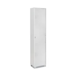 Mobile Multiuso 1 Anta 190 Bianco Ufficio Armadio con Ripiani a Colonna Bagno