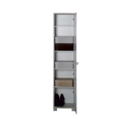 Mobile Multiuso 1 Anta 190 Bianco Ufficio Armadio con Ripiani a Colonna Bagno