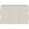 Mobile Multiuso 2 Ante 4 Cassetti Beige Cachemire Madia Salvaspazio
