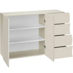 Mobile Multiuso 2 Ante 4 Cassetti Beige Cachemire Madia Salvaspazio