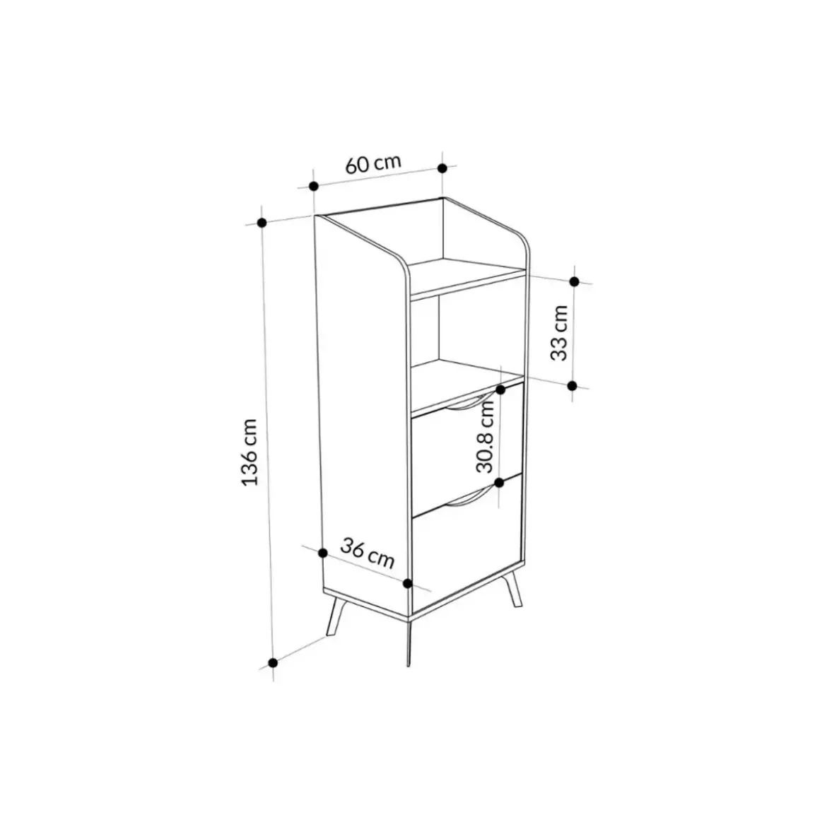 Mobile Multiuso da Cucina per Forno Microonde in Legno con Cassetti Antracite