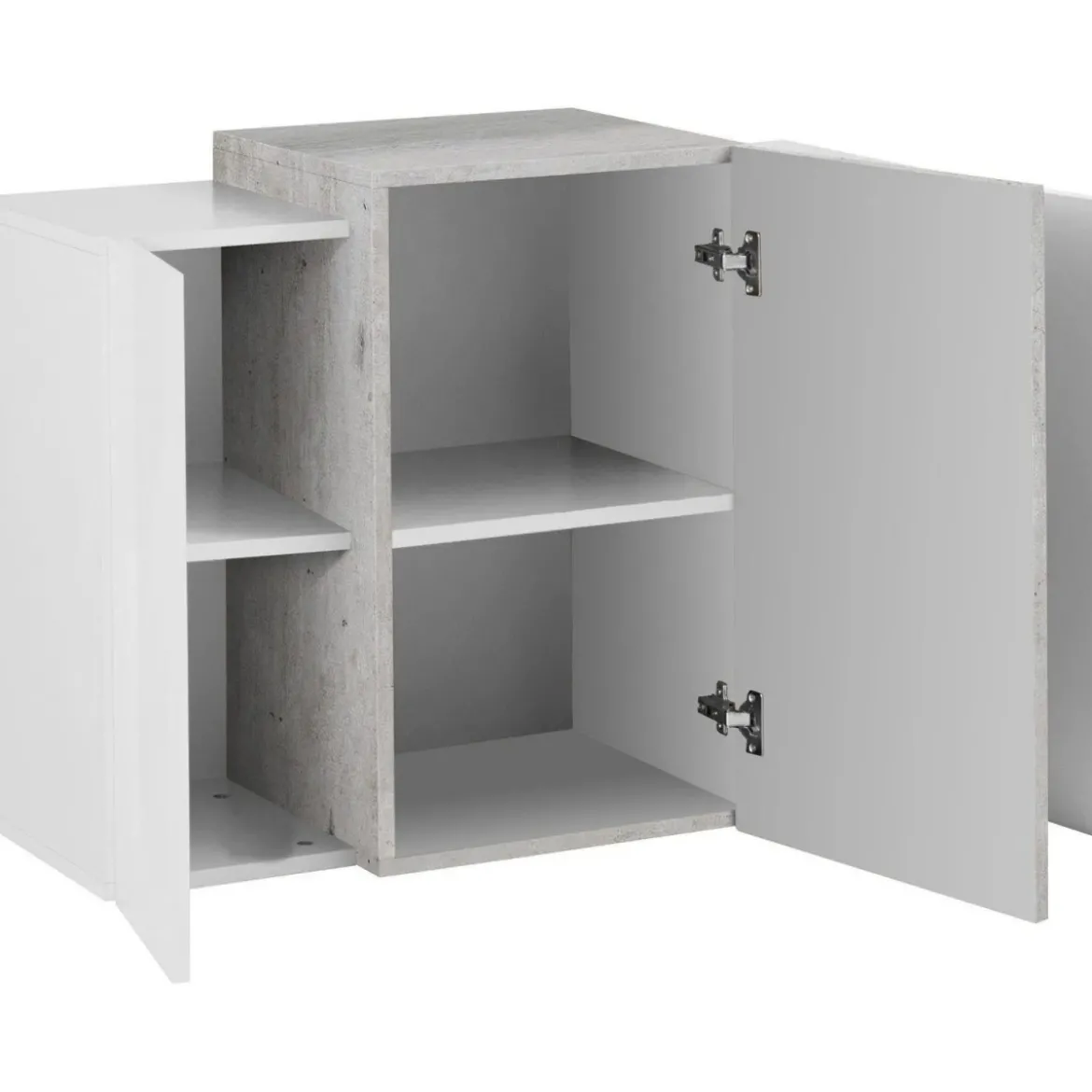 Mobile Pensile a Muro con 3 Ante Design Moderno Bianco lucido 90x38x65,5 cm