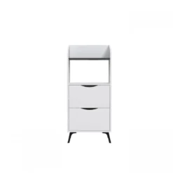 Mobile per Forno Microonde in Legno Bianco Multiuso con Cassetti da Cucina