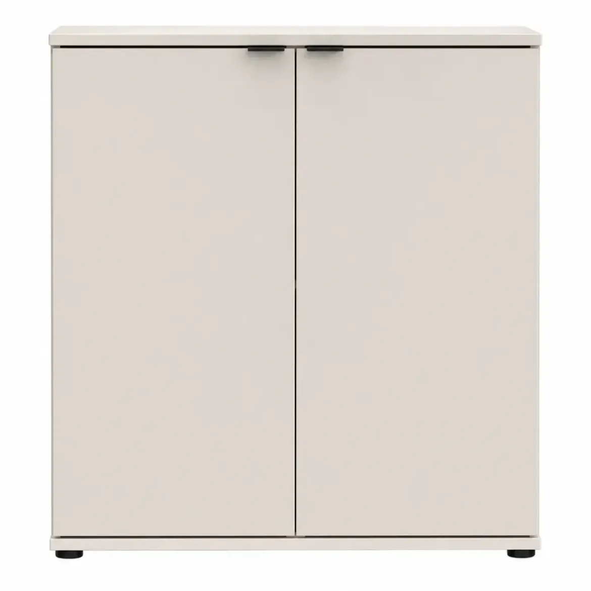 Mobile per Soggiorno Multiuso 2 Ante Beige Credenza Salvaspazio