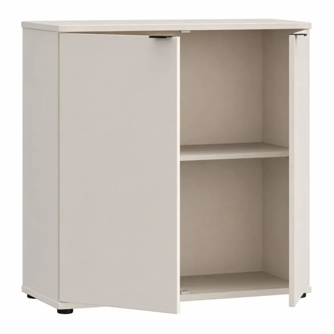 Mobile per Soggiorno Multiuso 2 Ante Beige Credenza Salvaspazio