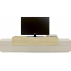 Mobile Porta Televisore da Appoggio Beige Rovere 3 Ante Ribalta Soggiorno