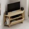 Mobile Porta TV Angolare Soggiorno Rovere Vano Contenitore e Mensole