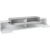 Mobile Porta TV Basso con Ante a Ribalta 240 Bianco Cemento Credenza Salone