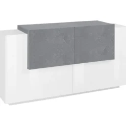 Mobile Porta TV Bianco Acero 160 cm Madia Bassa per Soggiorno