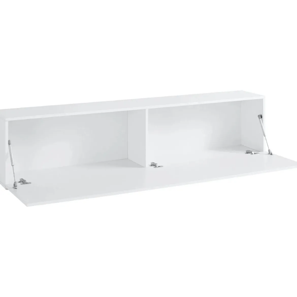 Mobile Porta TV Bianco Lucido con 1 Anta 180 cm Madia Bassa per Soggiorno