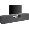 Mobile Porta TV con 4 Ante Madia Bassa Ardesia 220 cm per Soggiorno