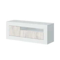 Mobile Porta TV 140 Moderno Bianco Basso Shabby Soggiorno Design Camera in Legno