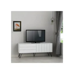 Mobile Porta Tv per Soggiorno 2 Ante Bianco 139x36x57 cm
