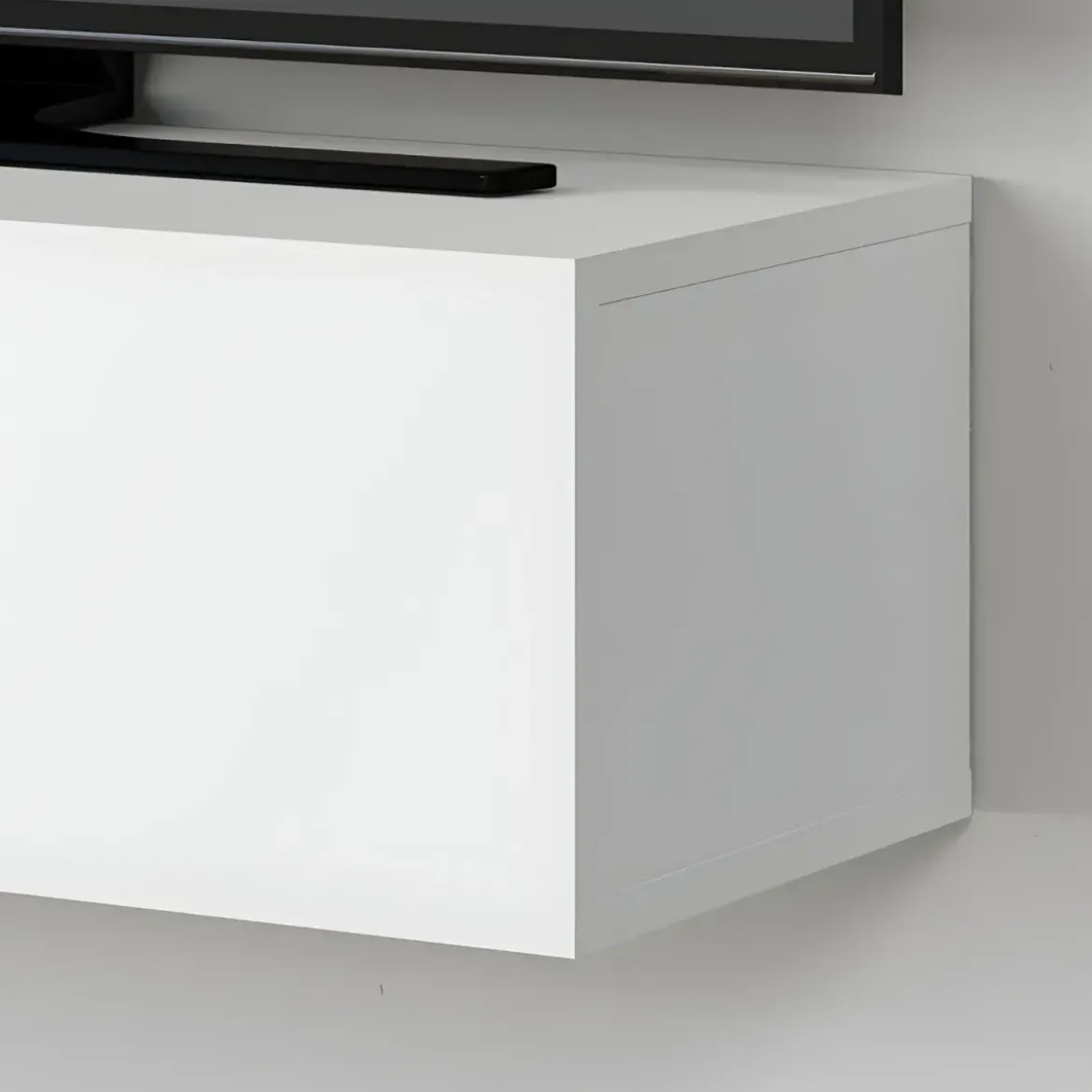 Mobile Porta TV Sospeso Bianco con Ante a Ribalta Moderno Salvaspazio