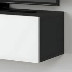 Mobile Porta TV Sospeso Bianco Antracite con Ante a Ribalta Salvaspazio